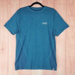 Sonneti Sport Performance T Shirt Men Medium Teal Space Dye Relaxed Fit Workout